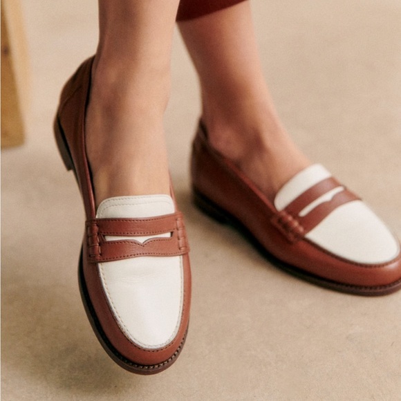 Sezane Shoes - Sezane Two-Tone Leather Loafers